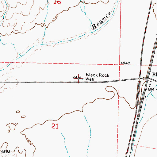 Topographic Map of Black Rock Well, UT