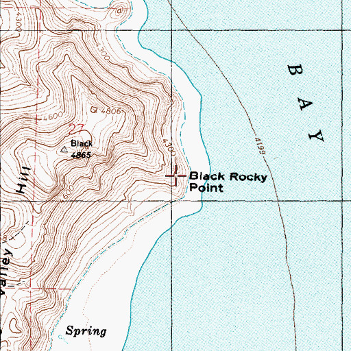 Topographic Map of Black Rocky Point, UT