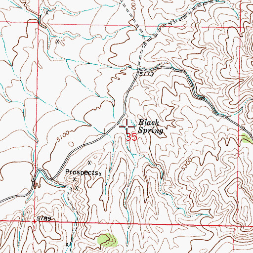 Topographic Map of Black Spring, UT