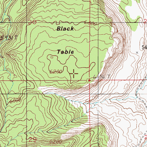 Topographic Map of Black Table, UT
