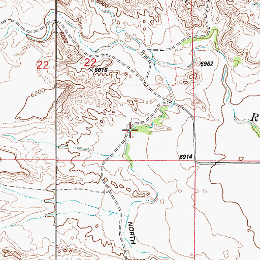 Topographic Map of Blackburns Ranch, UT