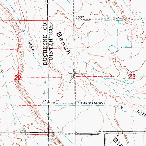 Topographic Map of Blackhawk Bench, UT