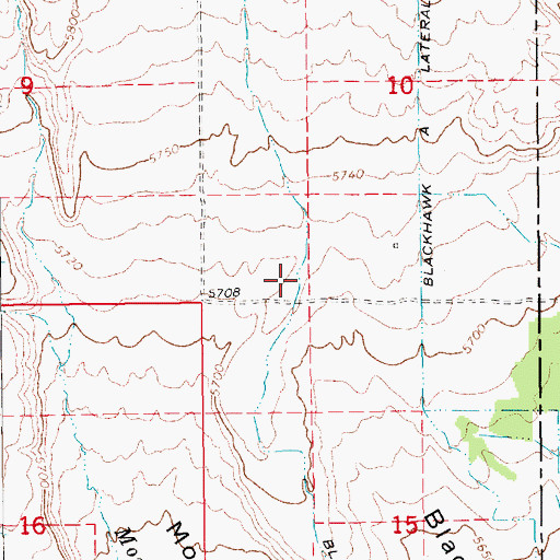 Topographic Map of Blackhawk Canal, UT