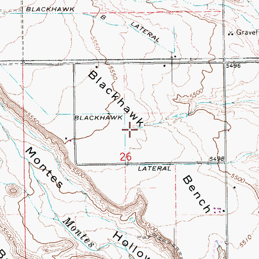 Topographic Map of Blackhawk Lateral, UT