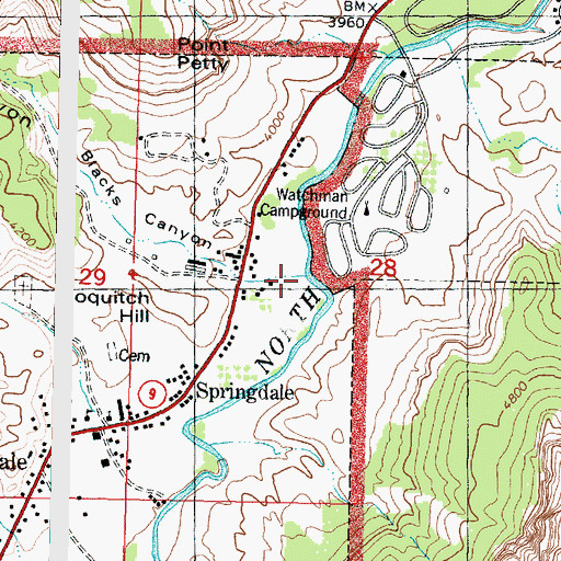 Topographic Map of Blacks Canyon, UT