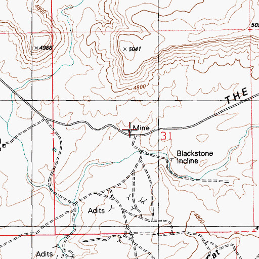 Topographic Map of Blackstone Incline, UT