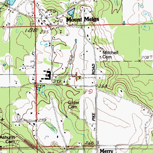 Topographic Map of Grace Church, AL