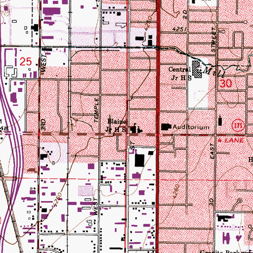 Topographic Map of Blaine Junior High School, UT