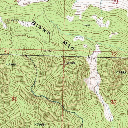 Topographic Map of Blawn Mountain, UT