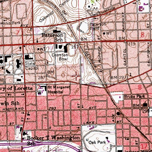 Topographic Map of Grace Lutheran Church, AL