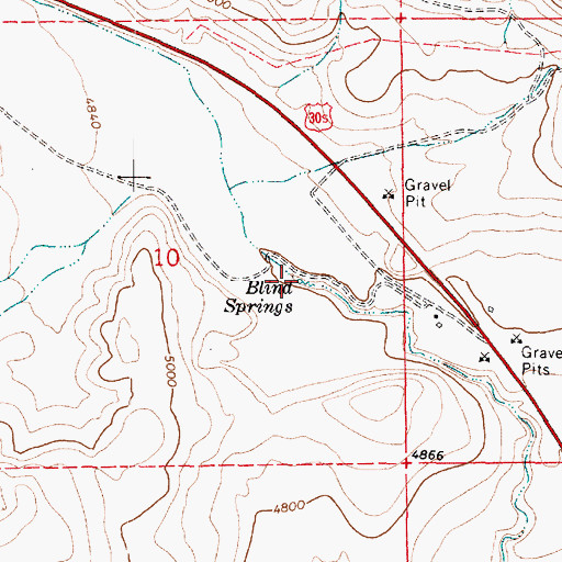 Topographic Map of Blind Springs, UT