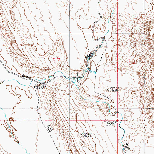 Topographic Map of Blind Trail, UT