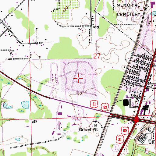 Topographic Map of Greater Washington Park, AL