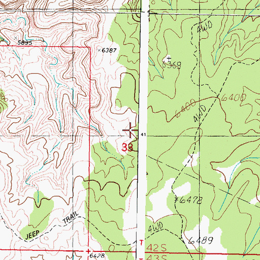 Topographic Map of Block Mesas, UT