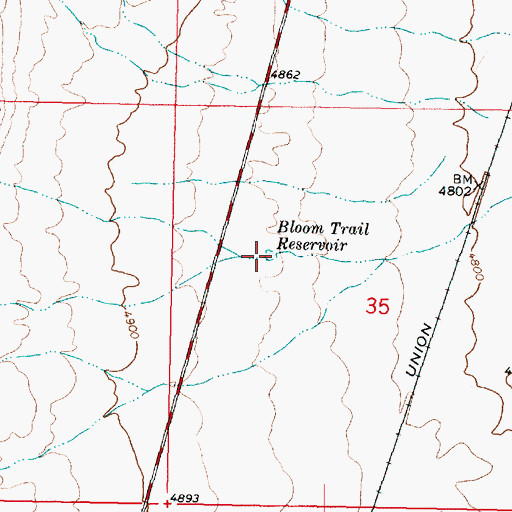 Topographic Map of Bloom Trail Reservoir, UT