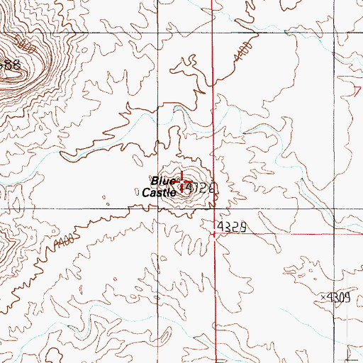 Topographic Map of Blue Castle, UT