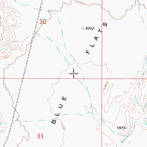 Topographic Map of Blue Flats, UT