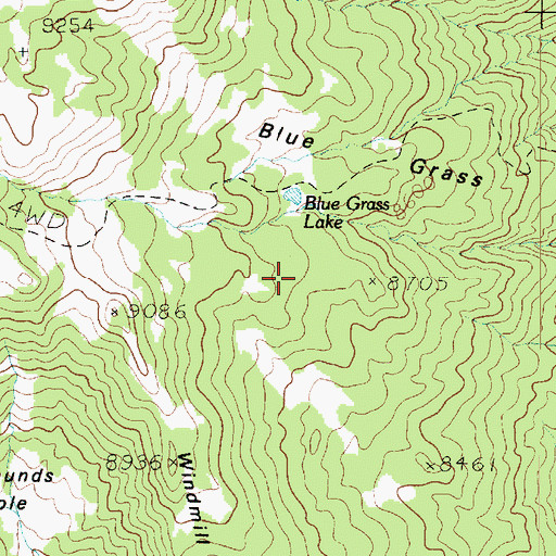 Topographic Map of Blue Grass, UT