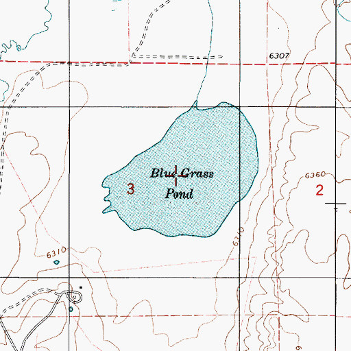Topographic Map of Blue Grass Pond, UT
