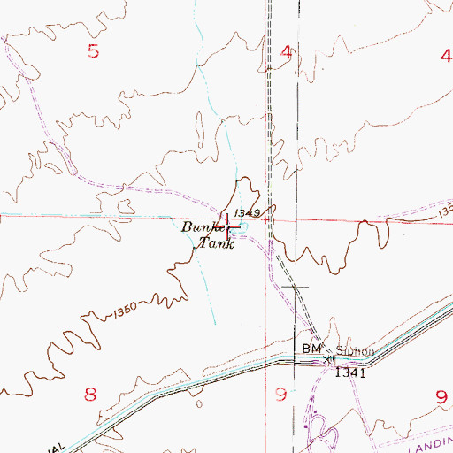 Topographic Map of Bunker Tank, AZ