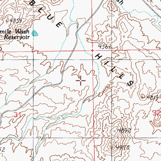 Topographic Map of Blue Hills, UT