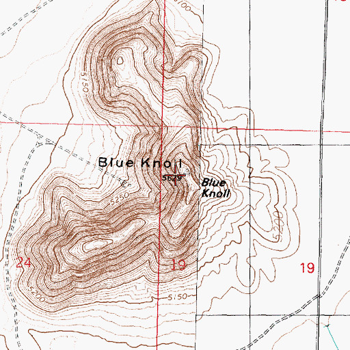Topographic Map of Blue Knoll, UT