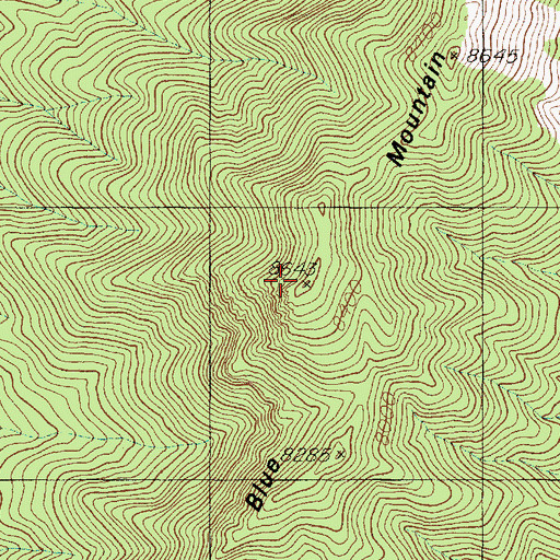 Topographic Map of Blue Mountain, UT
