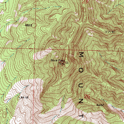 Topographic Map of Blue Mountain, UT