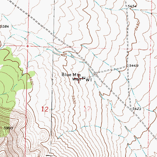 Topographic Map of Blue Mountain Well, UT