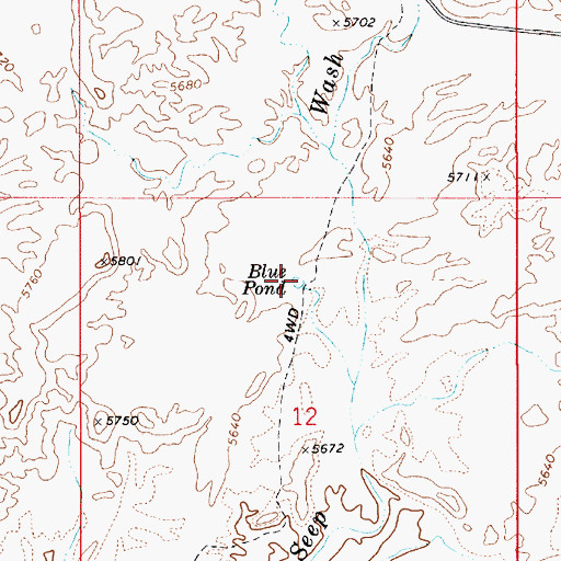 Topographic Map of Blue Pond, UT
