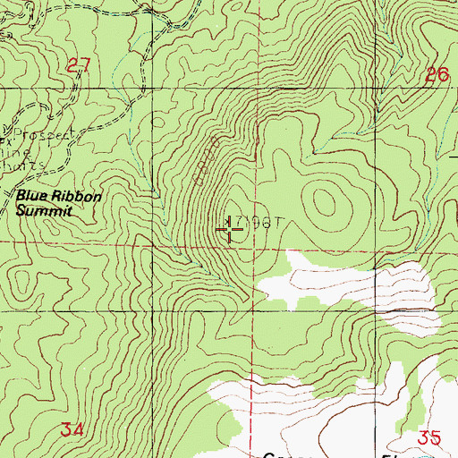 Topographic Map of Blue Ribbon Summit, UT