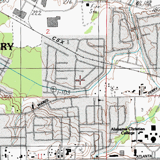 Topographic Map of Gunter Grove, AL