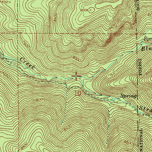 Topographic Map of Blue Slide Fork, UT