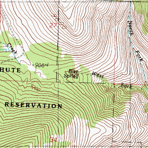 Topographic Map of Blue Spring, UT