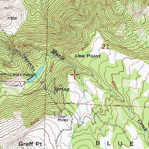 Topographic Map of Blue Valley, UT