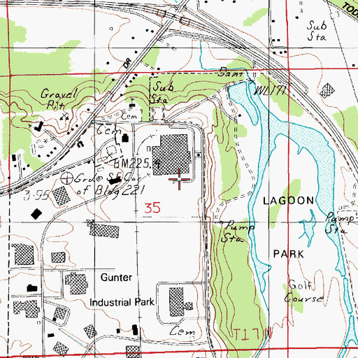 Topographic Map of Gunter Industrial Park, AL