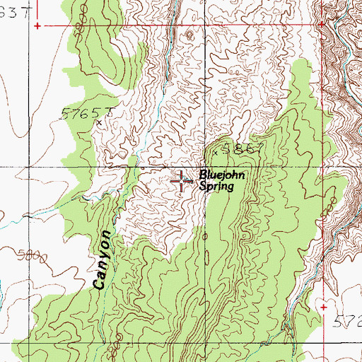 Topographic Map of Bluejohn Spring, UT