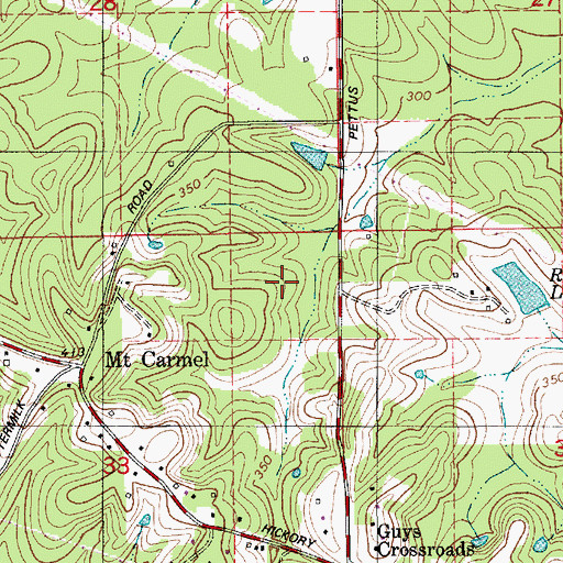 Topographic Map of Guys Crossroads, AL
