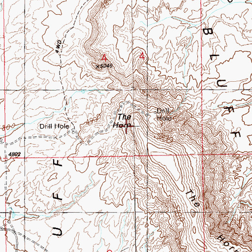 Topographic Map of Bluff Bench, UT