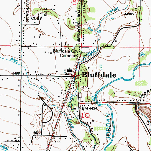 Topographic Map of Bluffdale, UT