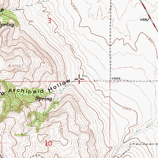 Topographic Map of Bob Archibald Hollow, UT