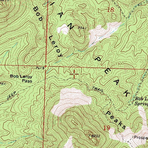 Topographic Map of Bob Leroy Peaks, UT