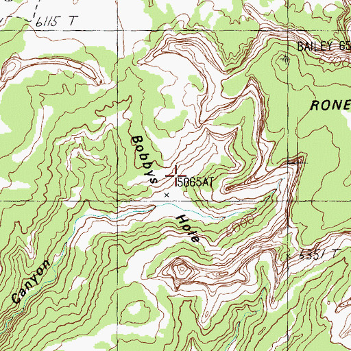 Topographic Map of Bobbys Hole, UT