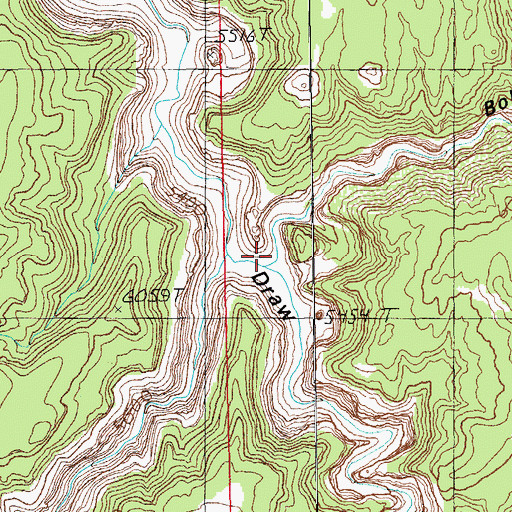 Topographic Map of Bobbys Hole Canyon, UT
