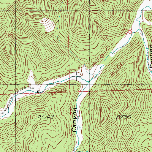 Topographic Map of Bogart Canyon, UT