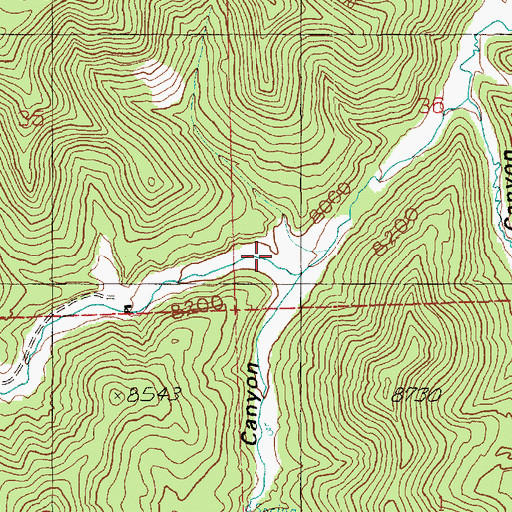Topographic Map of Bogart Canyon, UT