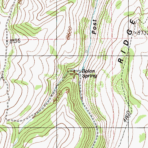Topographic Map of Bolon Spring, UT
