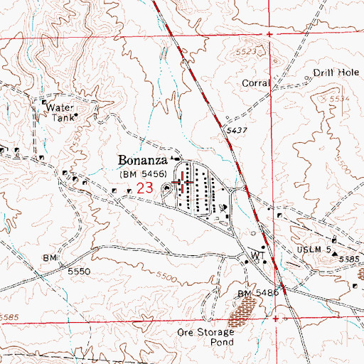 Topographic Map of Bonanza, UT
