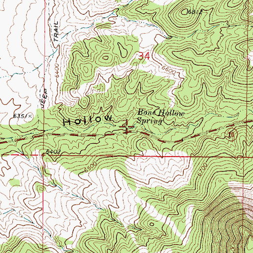 Topographic Map of Bone Hollow Spring, UT