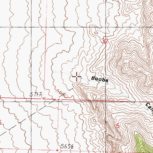 Topographic Map of Boobs Canyon, UT